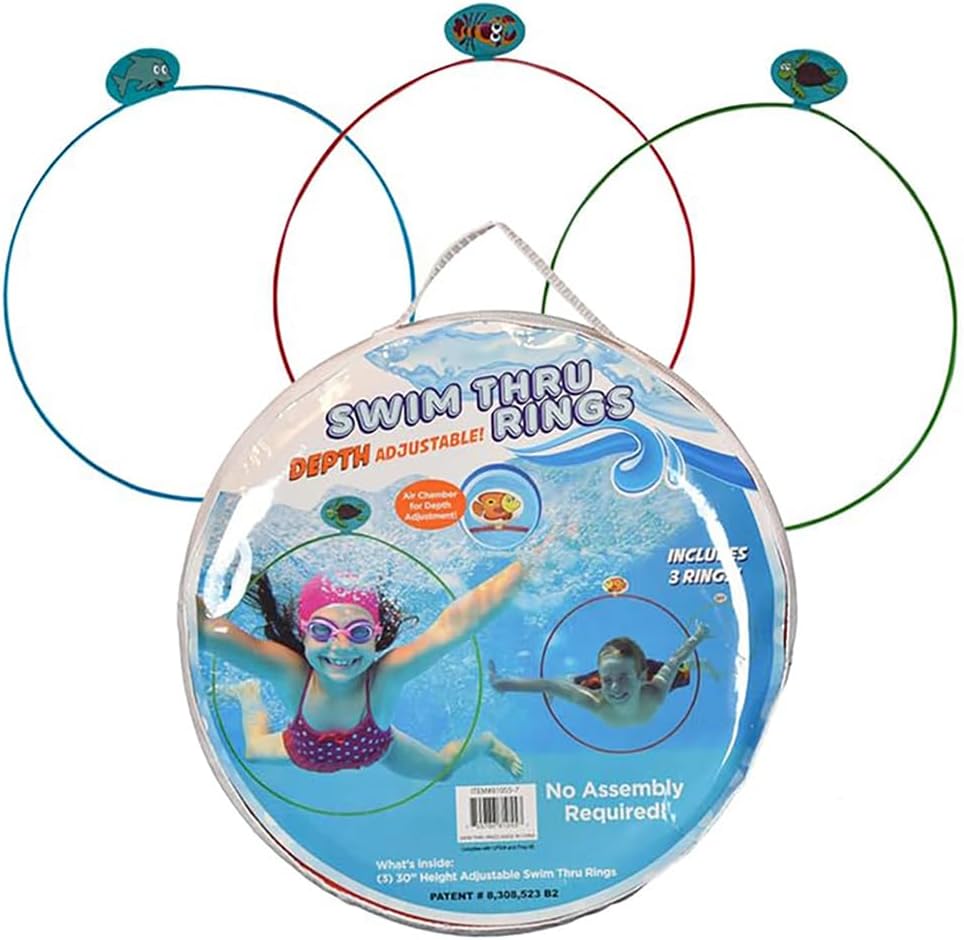 Water Sports Swim Thru Rings: 3-Pack 30-Inch Colla...