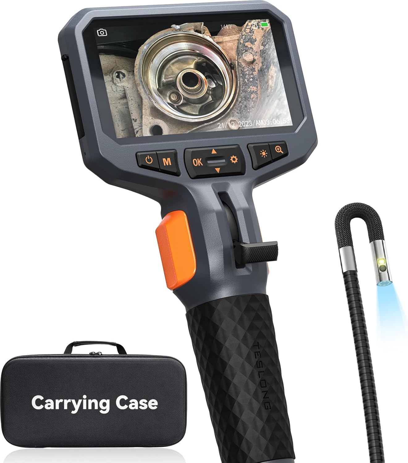 Articulating Borescope with Dual Lens Endoscope Camera, Teslong Two-Way Articula...