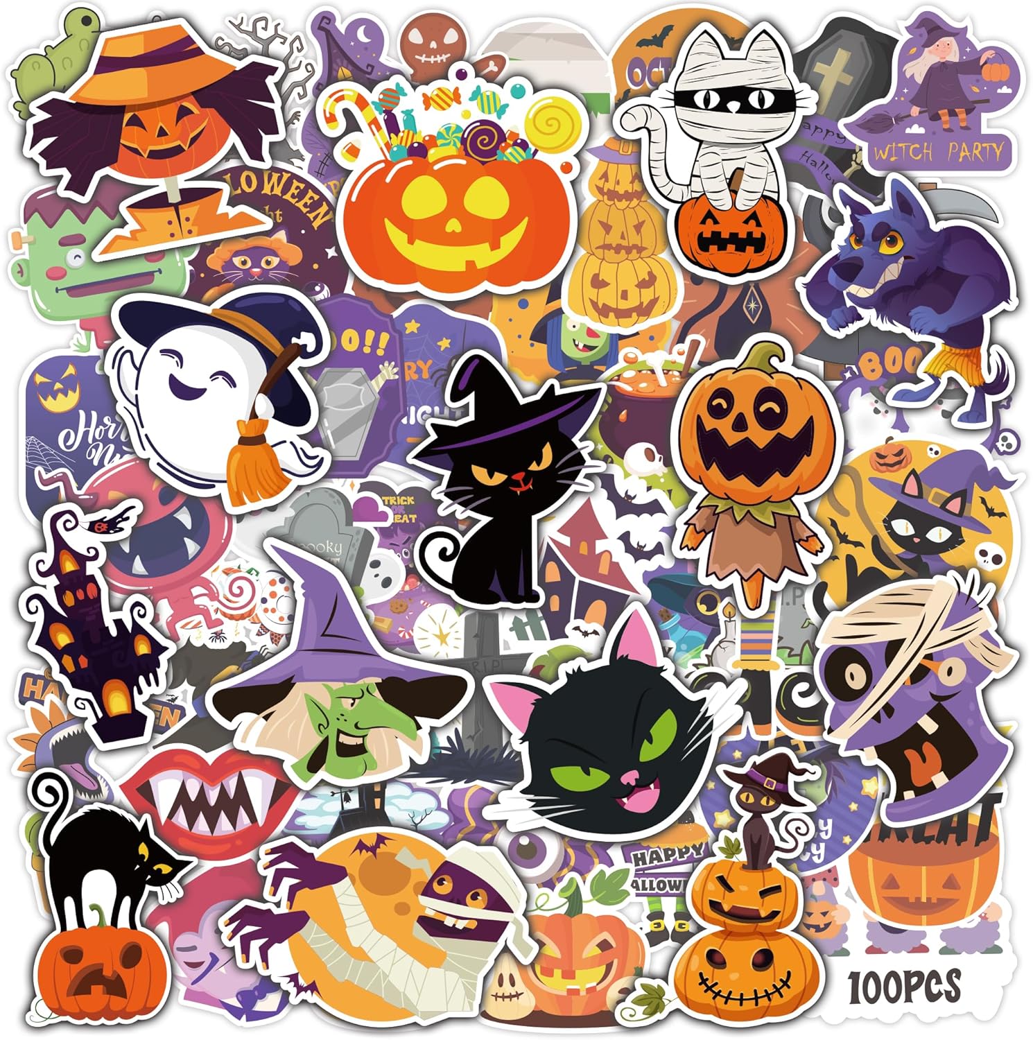 OHOME Halloween Stickers | 100 PCS Halloween Party Favors - Halloween Stickers f...