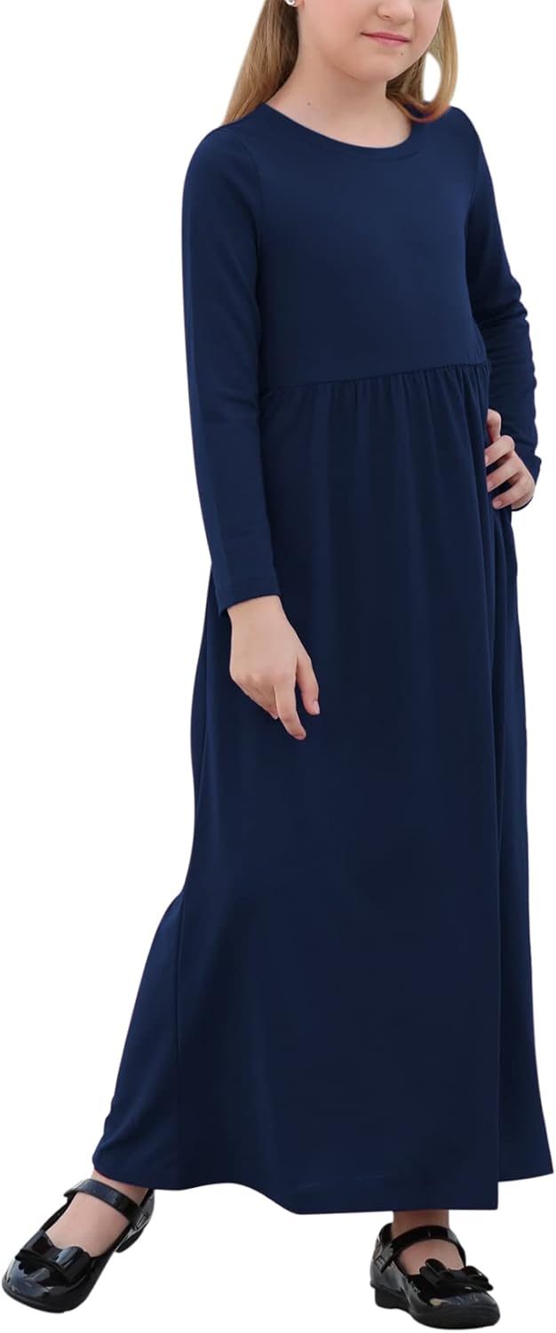 GORLYA Girl's Dress, Special Long Sleeve Floral Print Dress, Innovative Loose Ca...