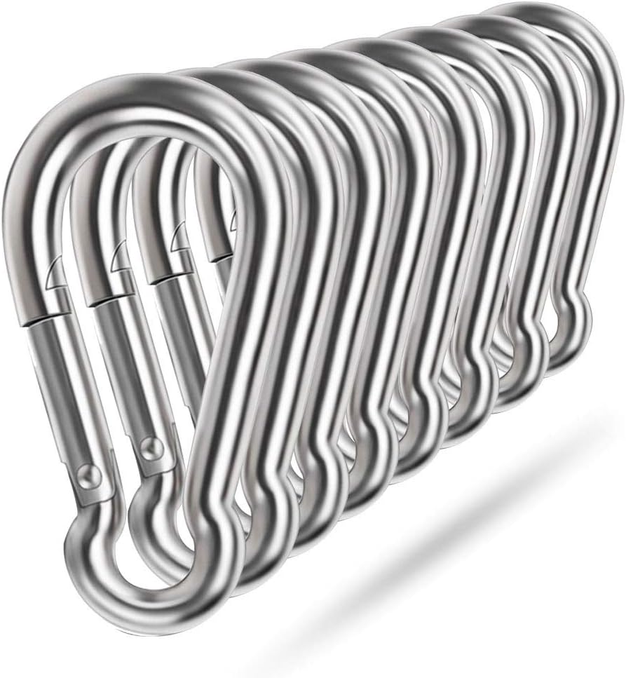 Spring Snap Hooks, 304 Stainless Steel Metal Clip Heavy Duty Rope Connector Smal...
