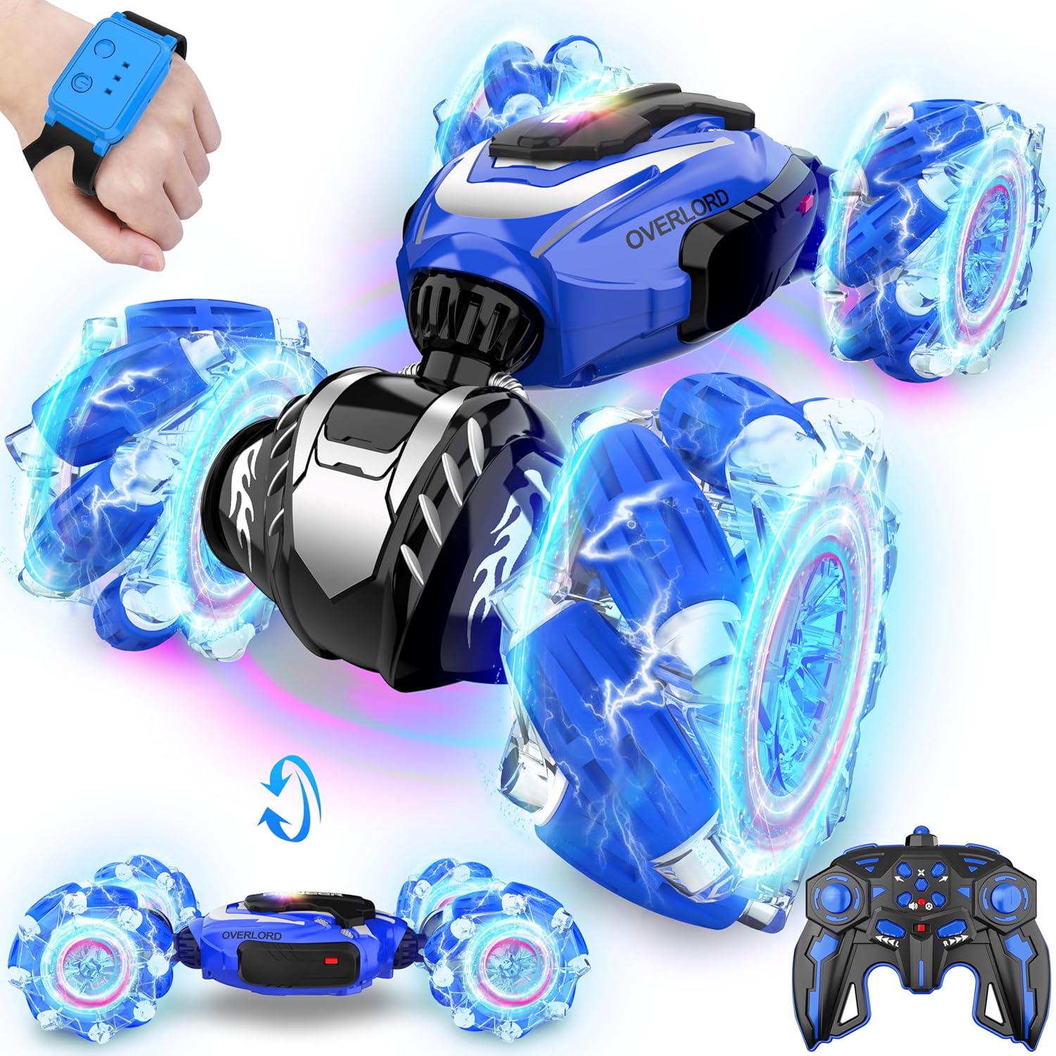 Remote Control Car, Unique Gesture Sensing RC Stunt Car, Special 4WD Transform O...