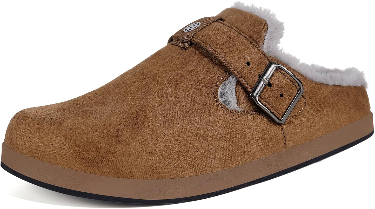 Slippers for Women Men Lined Suede Clogs Winter Slip On Faux Fur Garden Shoes Wa...