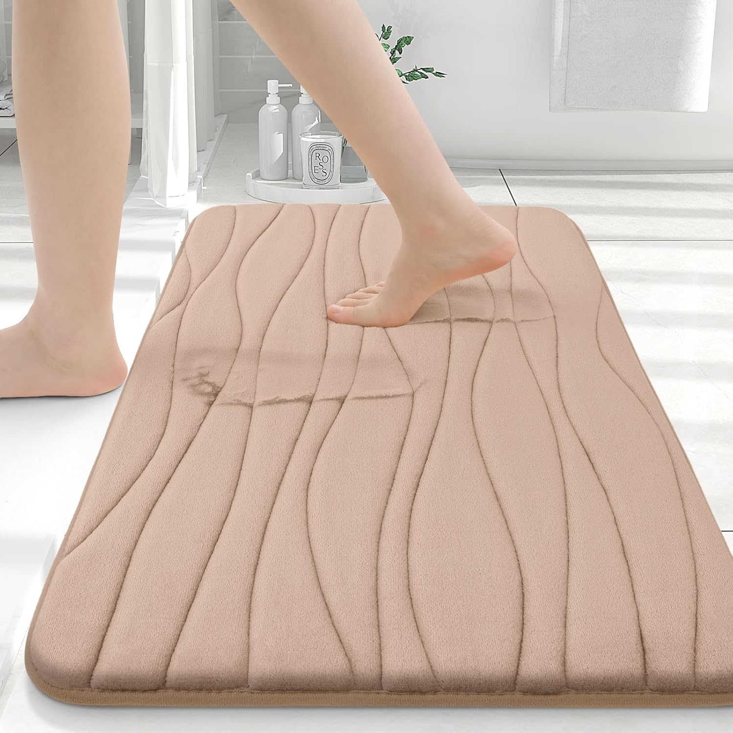 Buganda Memory Foam Bathroom Rug Mat 30x20, Extra Soft and Absorbent Bath Mats,...