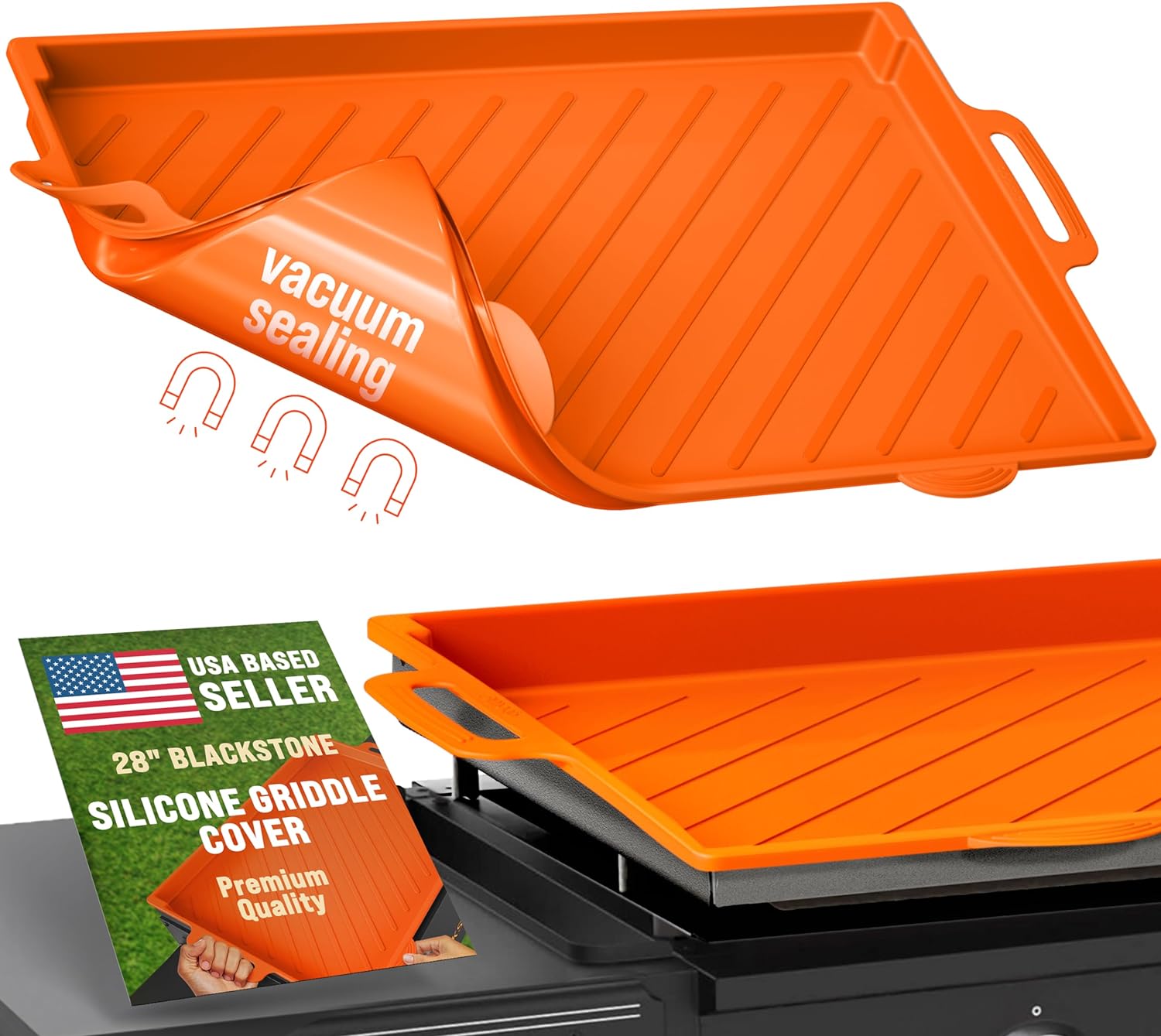 Blackstone Grill Griddle Mat, Special 28" Silicone Griddle Cover for Full-Edge P...