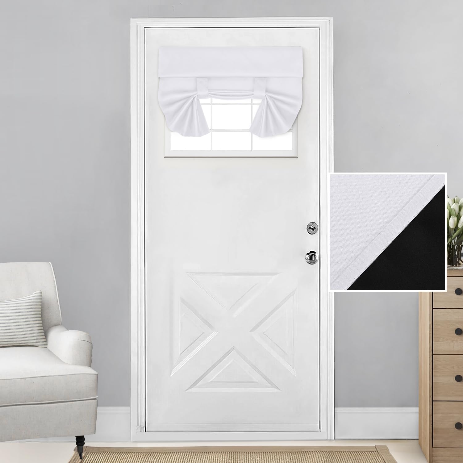 HOMEIDEAS Blackout French Door Curtains, Special Privacy Curtains for Door Windo...