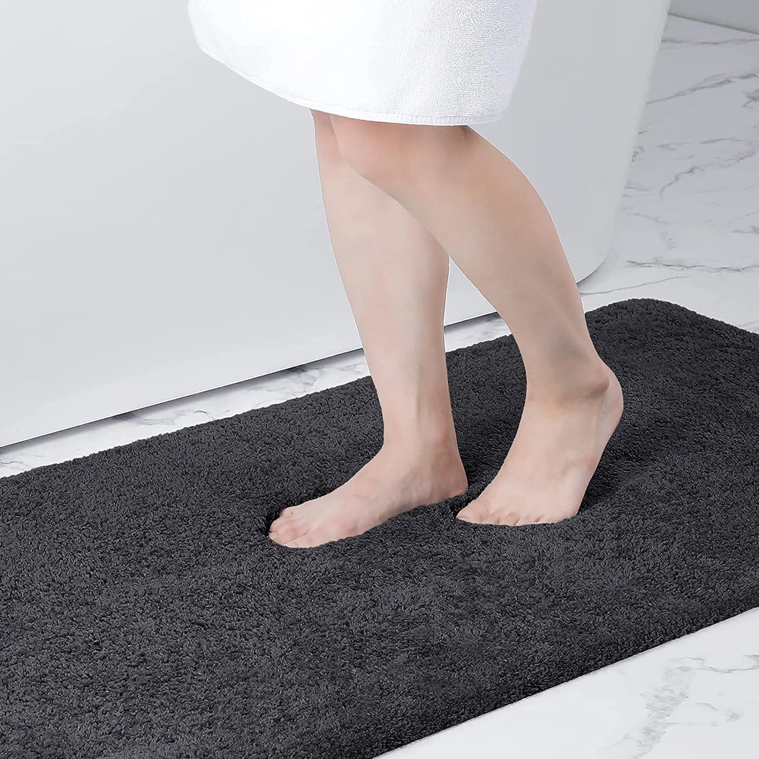 Buganda Microfiber Bathroom Rugs, Special Shaggy Soft and Absorbent Bath Mat, In...