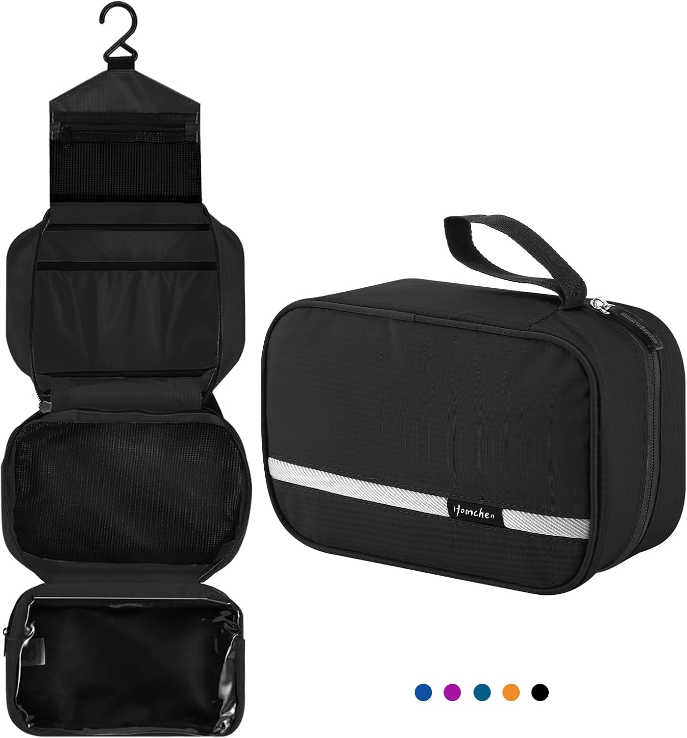 homchen Hanging Travel Toiletry Bag, Waterproof Folding Portable Cosmetic Bag, W...