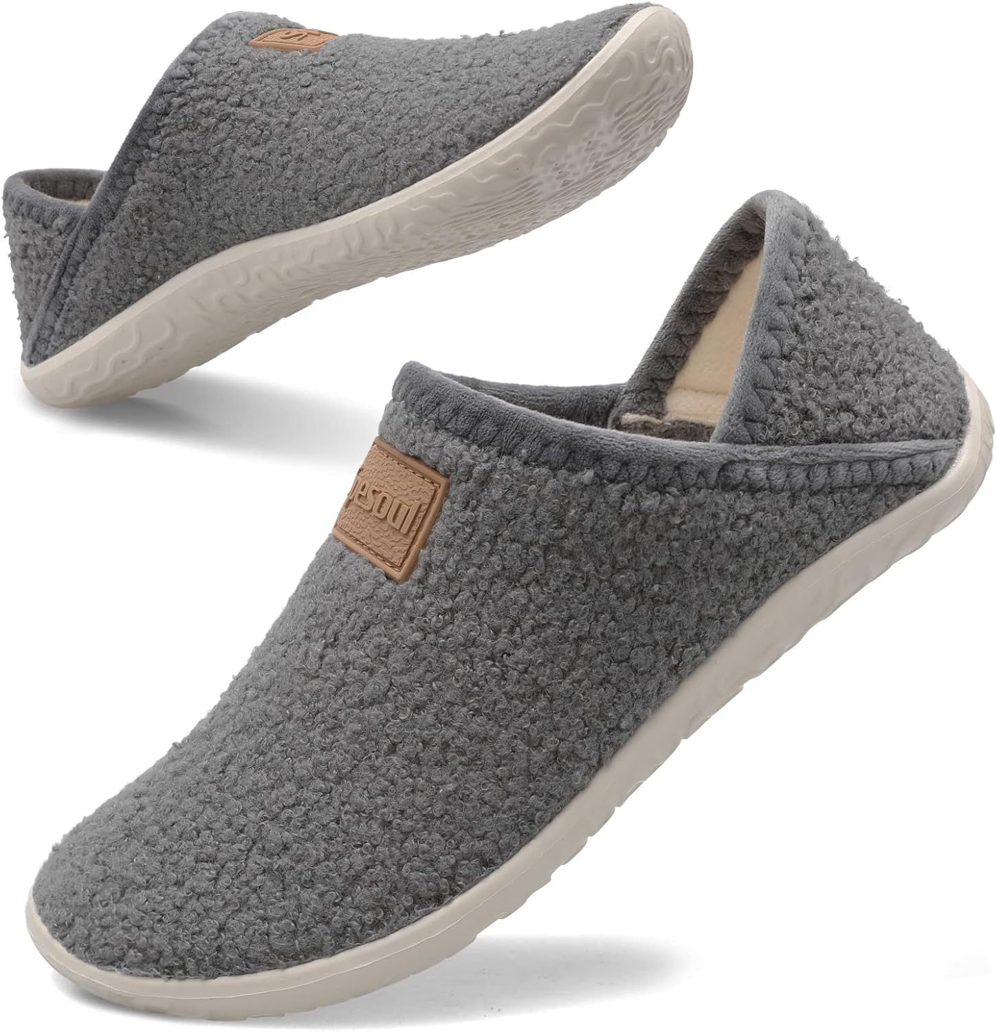 Spesoul Fuzzy House Slippers for Women Men Indoor Closed Back Lightweight Cozy F...