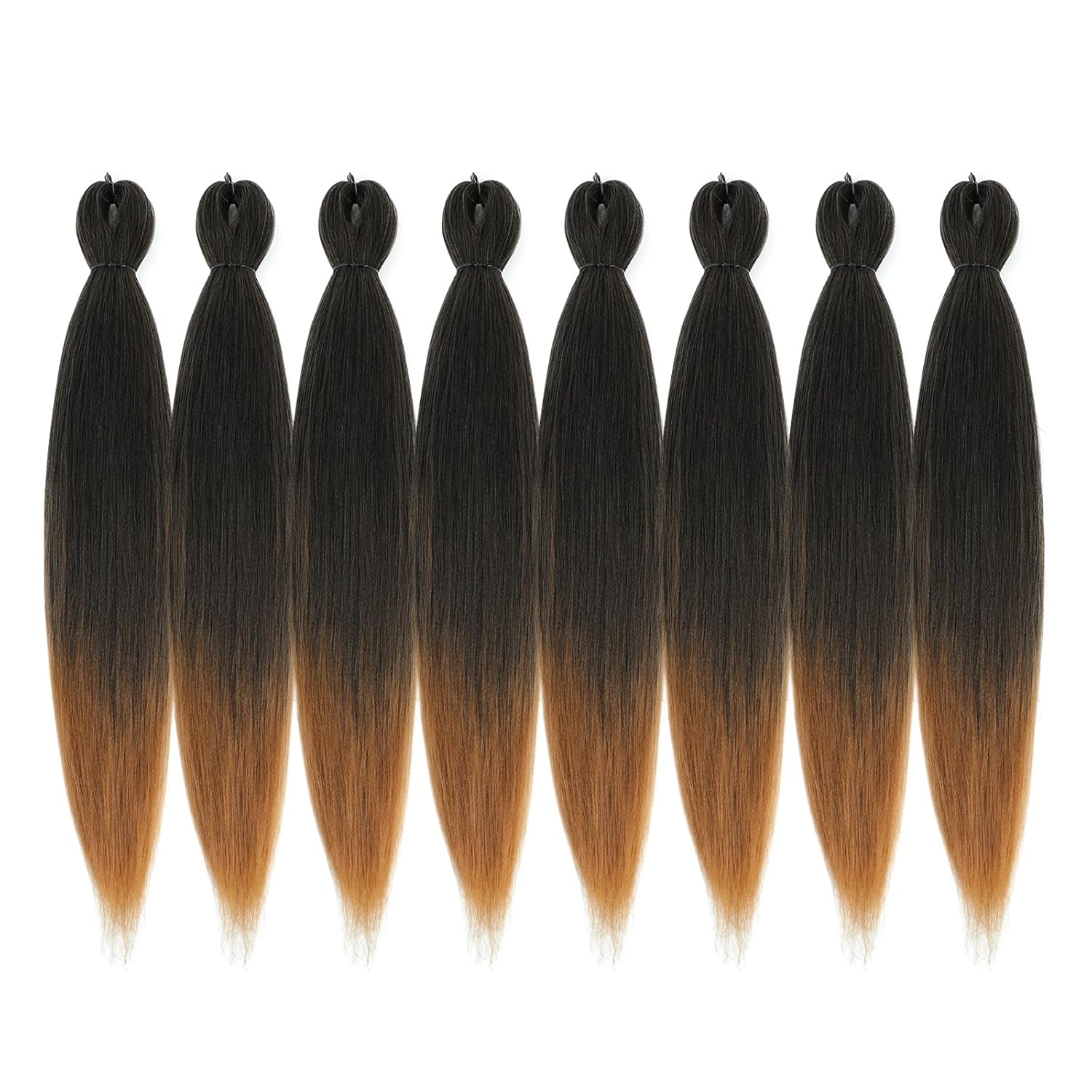 Premium Pre-Stretched Braiding Hair, Special Ombre Brown Short Braiding Hair for...