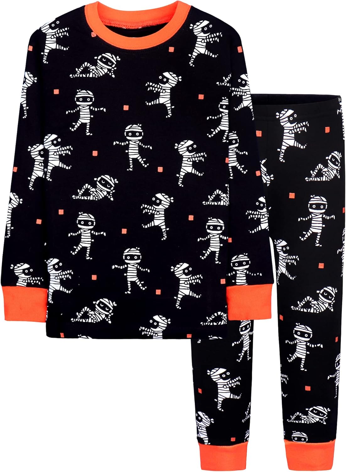 DAUGHTER QUEEN Kids Halloween Pajamas Size 18Months-12Years 5 Mummy/Black/Orange