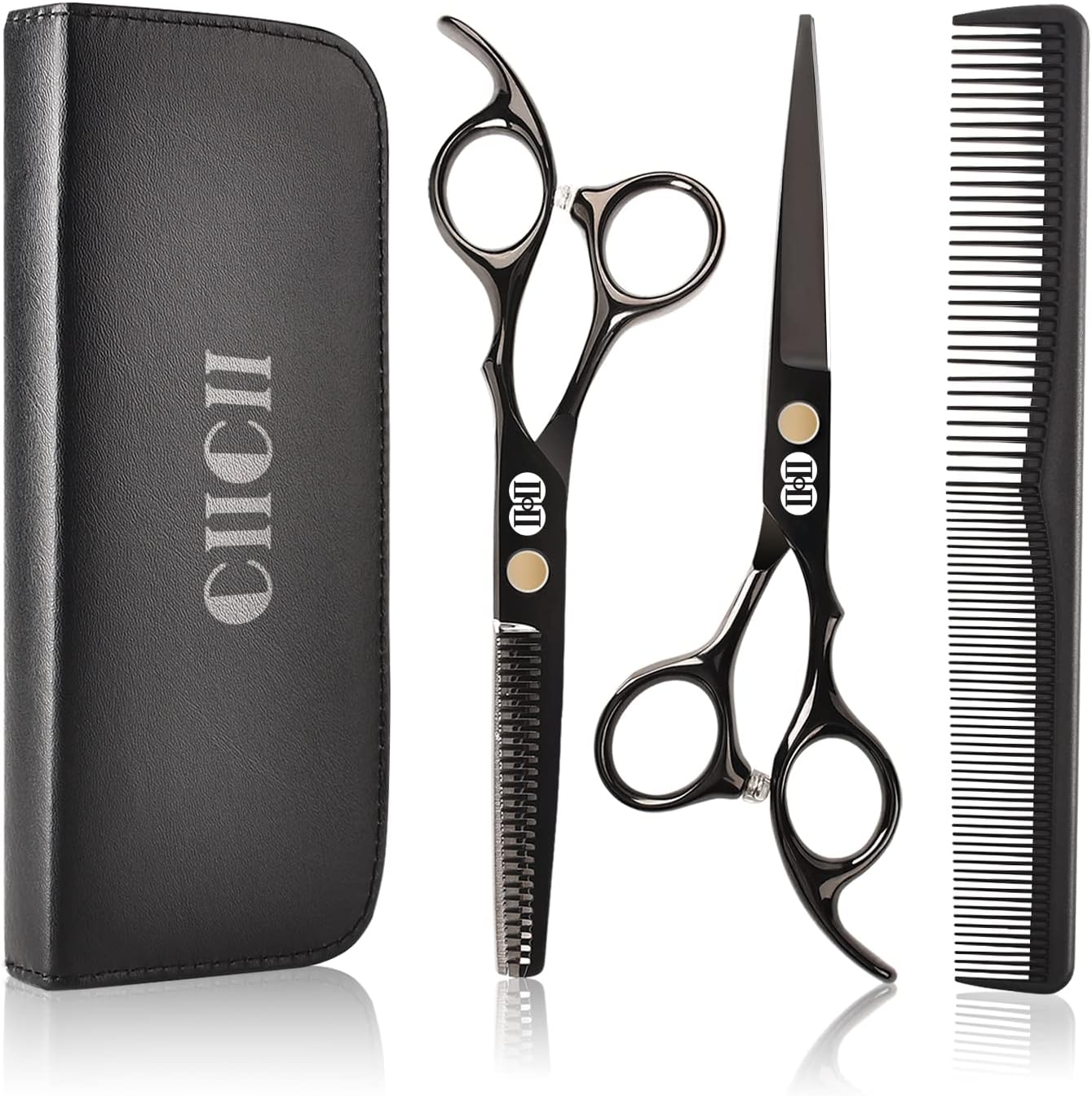 CIICII Hairdressing Scissors Set, Professional Hair Cutting Scissor Barber Kit (...