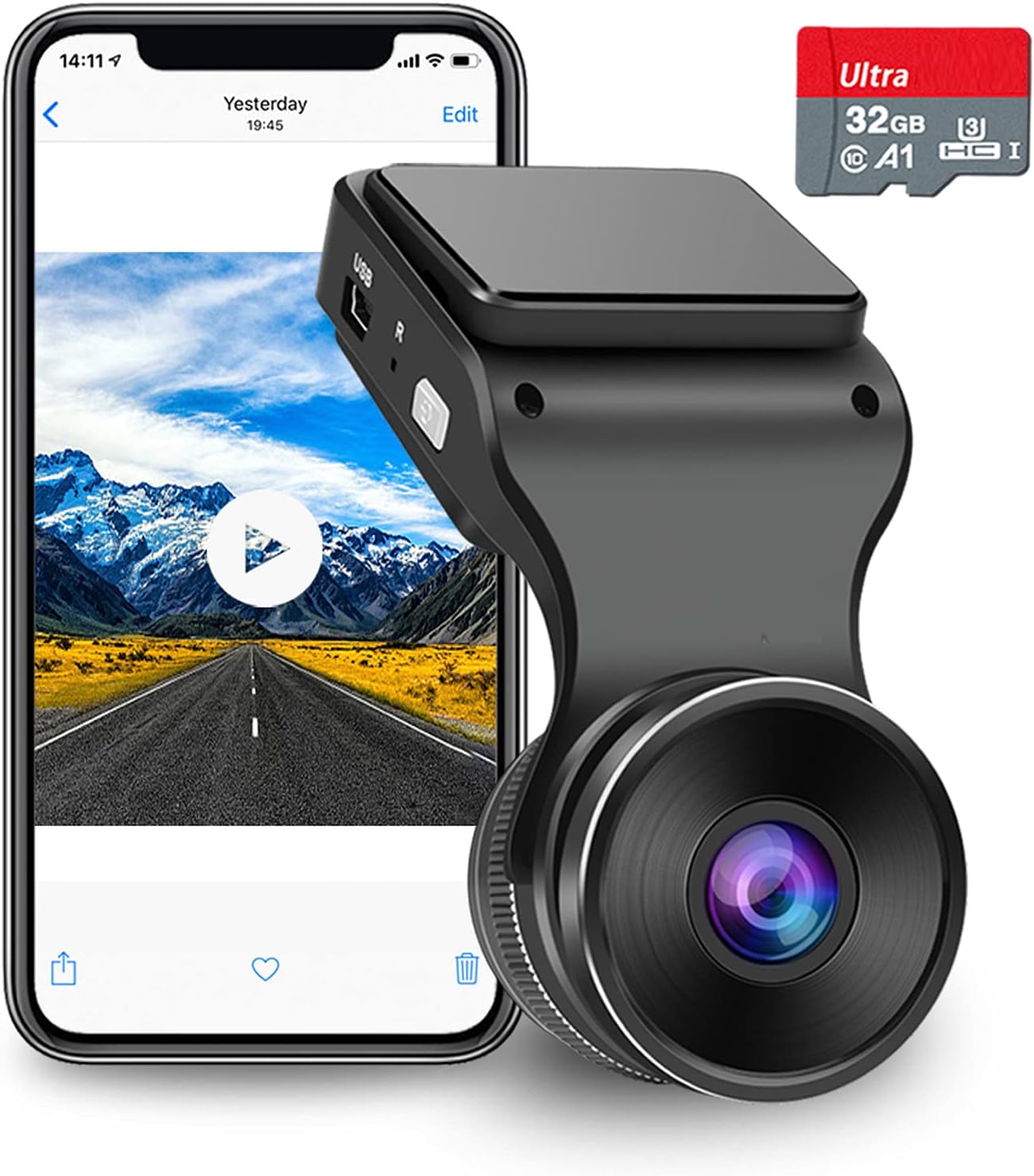navycrest Dash Cam WiFi 2K 1440P Car Dashcam Recor...