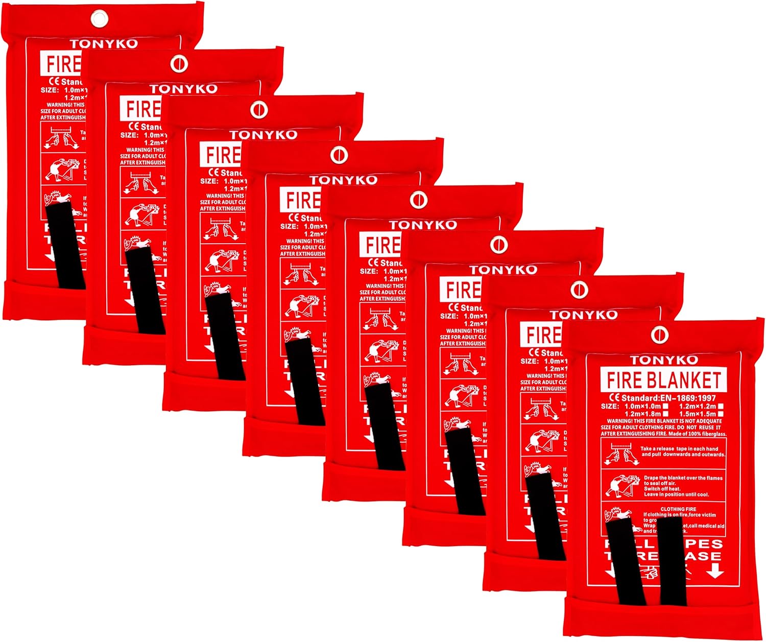 TONYKO Emergency Fire Blankets, Flame Retardant Protection and Heat Insulation D...