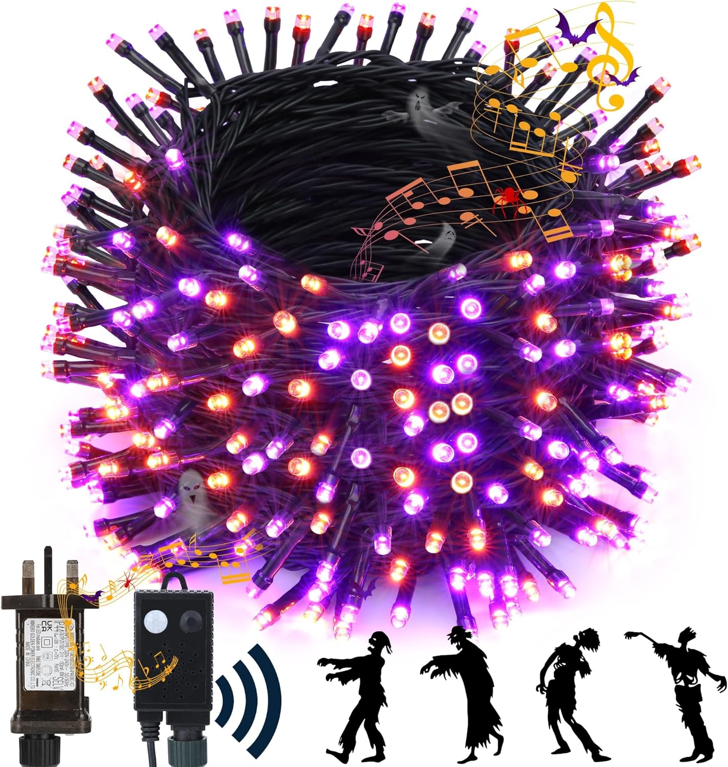 NEXVIN Halloween Decorations Lights Outdoor, 25M 200 LED Halloween String Lights...