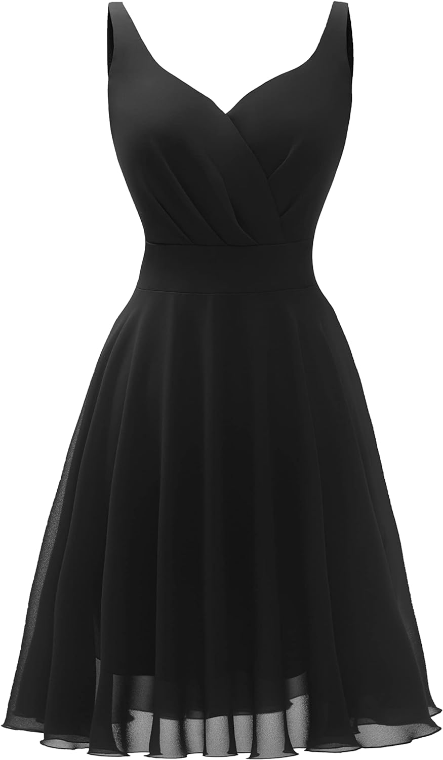 Dressever Summer Cocktail Dress V-Neck Adjustable Spaghetti Strap Chiffon Sundre...