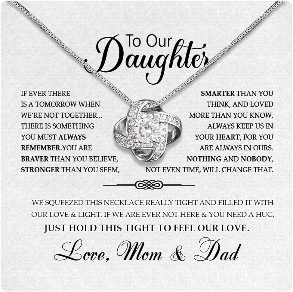 To My Daughter Necklace, Special Mother Daughter Jewelry With Heartfelt Message,...
