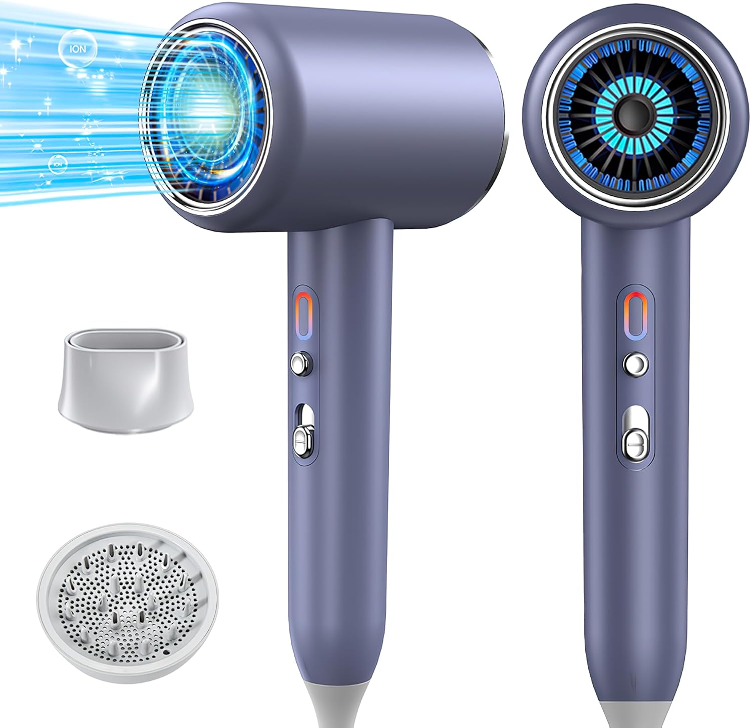 JANOLTY Professional Ionic Hair Dryer,Blow Dryer, with Diffuser - Concentrator N...