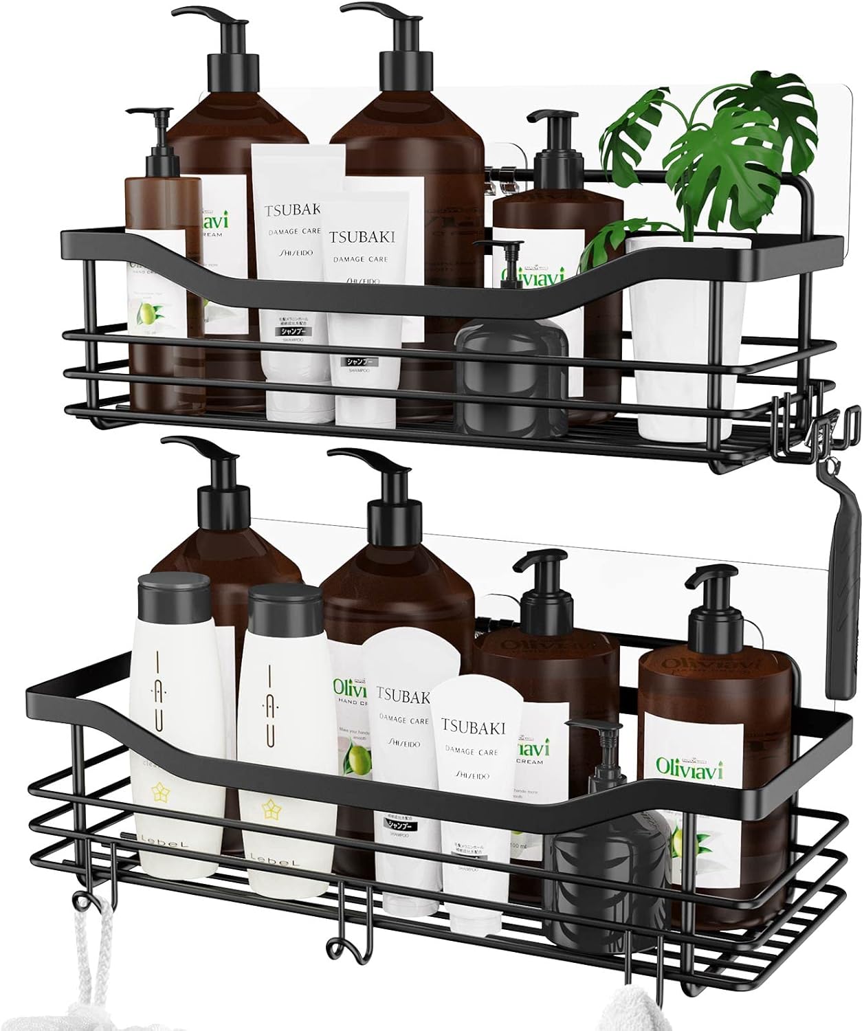 Orimade Shower Caddy, Special Adhesive Shelf with 5 Hooks Organizer, Innovative...