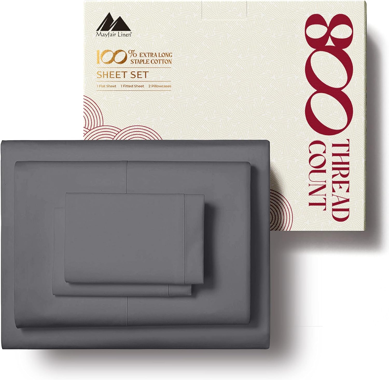 Mayfair Linen 100% Egyptian Cotton Sheets Queen Size - 800 High Thread Count She...