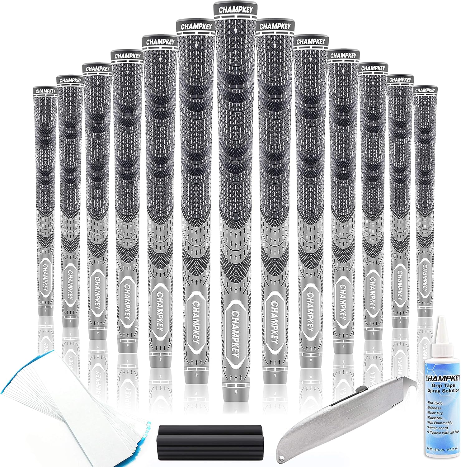 CHAMPKEY Premium Hybrid Golf Grips 13 Pack - All Weather Performance Golf Club G...