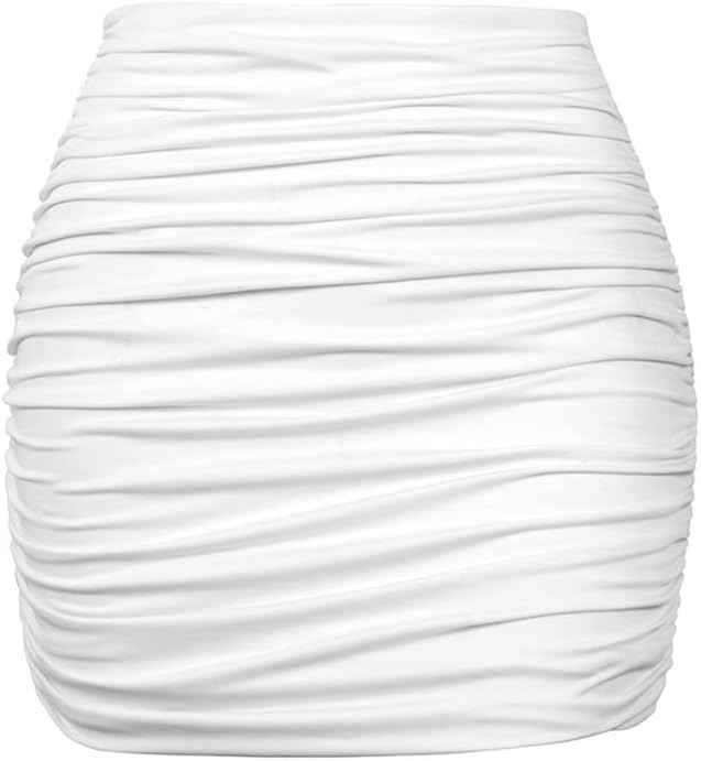 YMDUCH Women's Skirt, Sexy High Waist Solid Skirt, Special Tight Ruched Bodycon...