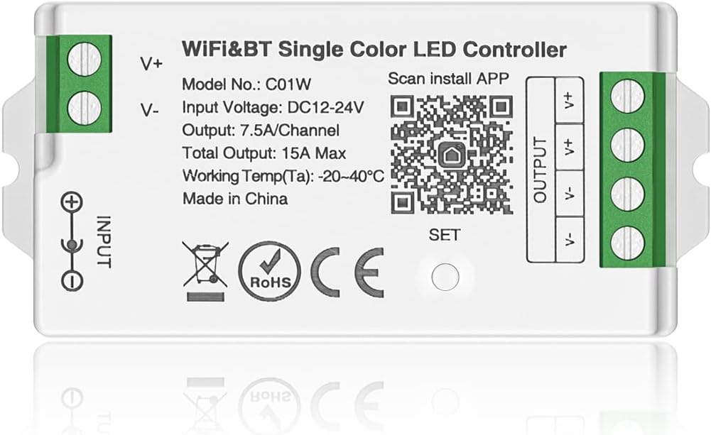 BTF-LIGHTING C01W Controller, Special LED Strip Dim Brightness 2.4GHz Tuya WiFi...