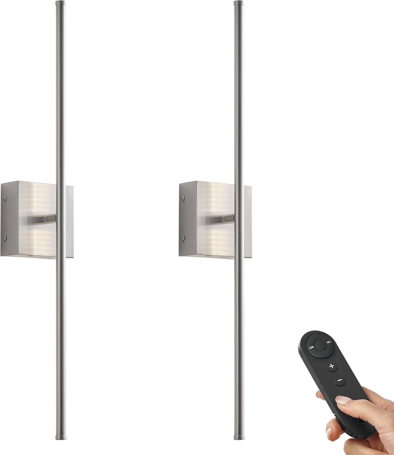 Battery Operated Wall Sconces with Remote Control, Dimmable Wall Sconces Set of...