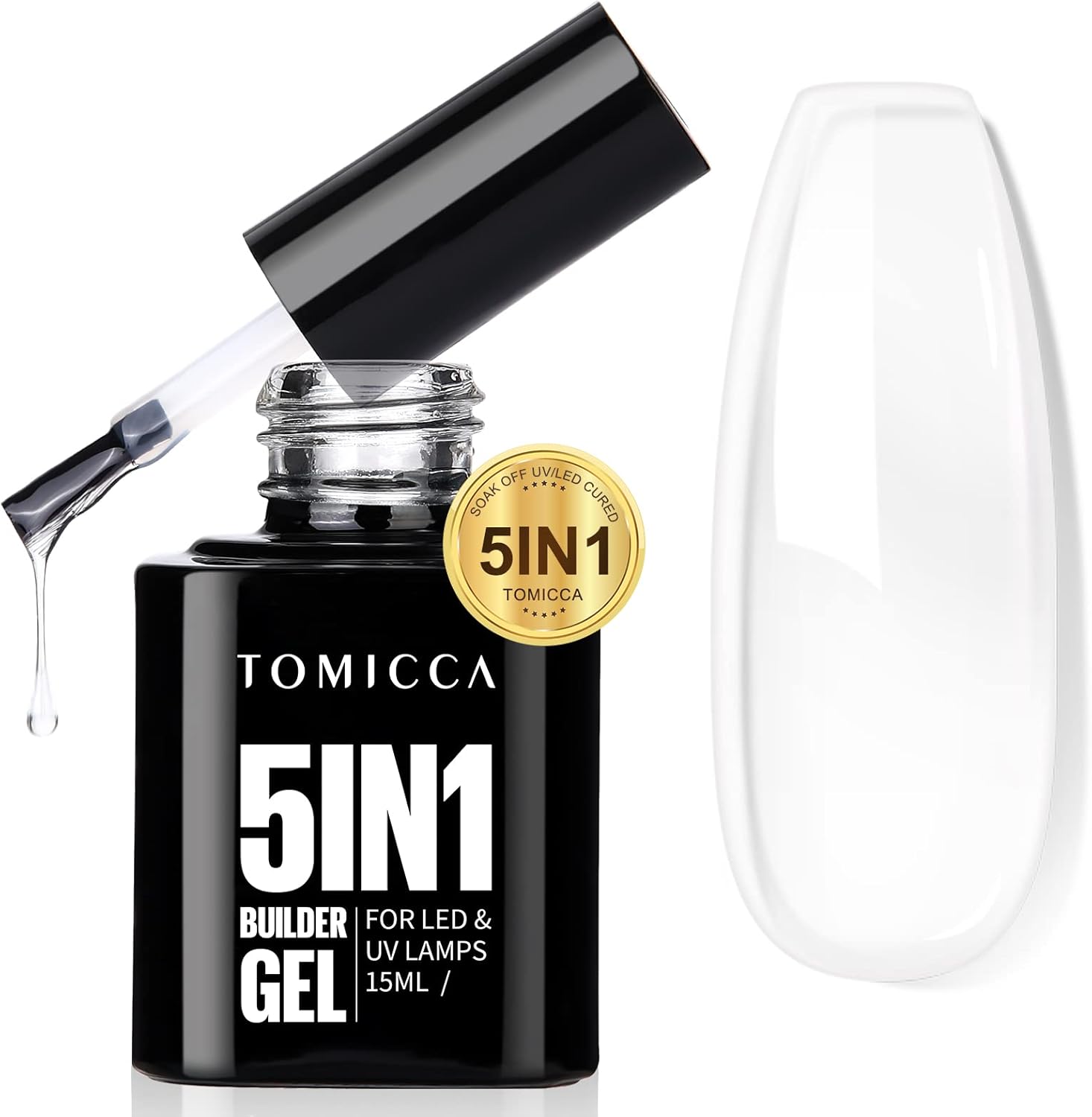 TOMICCA 5 in 1 Builder Nail Gel- Builder Base Stre...