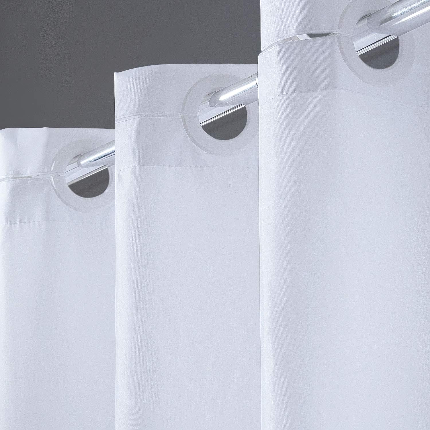 Furlinic Shower Curtain, Unique Anti Mould White Fabric Polyester Curtain, High-...