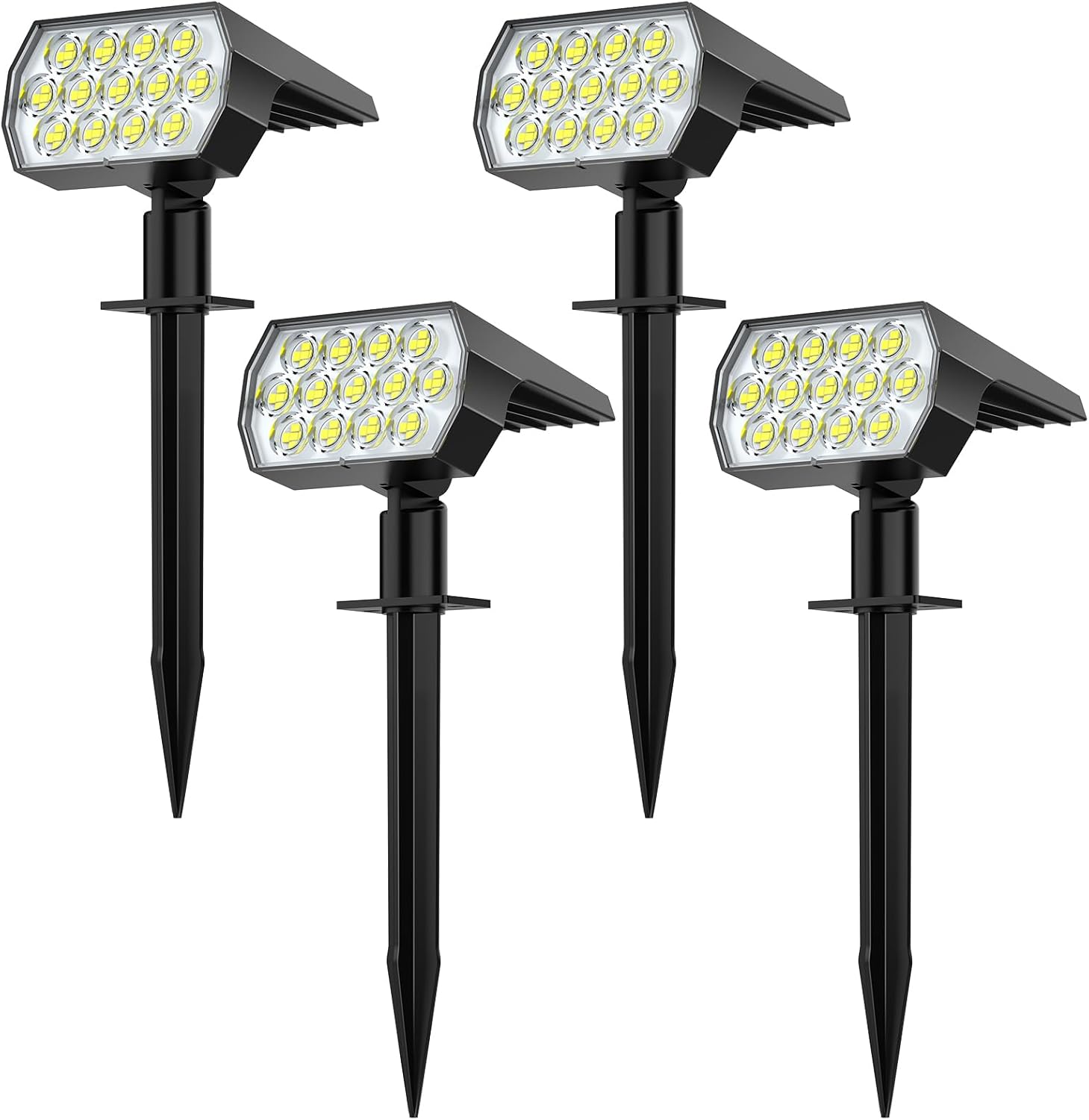 Flaow Solar Garden Lights, 52 LED Solar Spot Lights Outdoor, 6500K Cool White So...