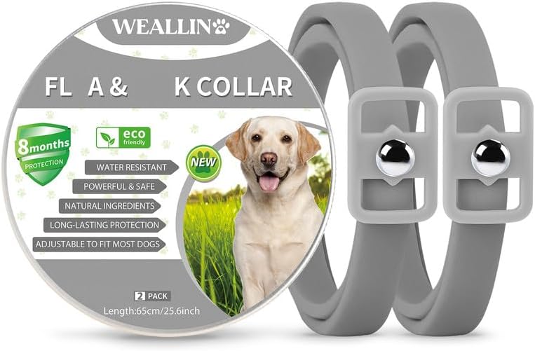 WEALLIN 2PCS Collar for Dogs Repellent Grey, Built-in Pant-Based Formula Strong...