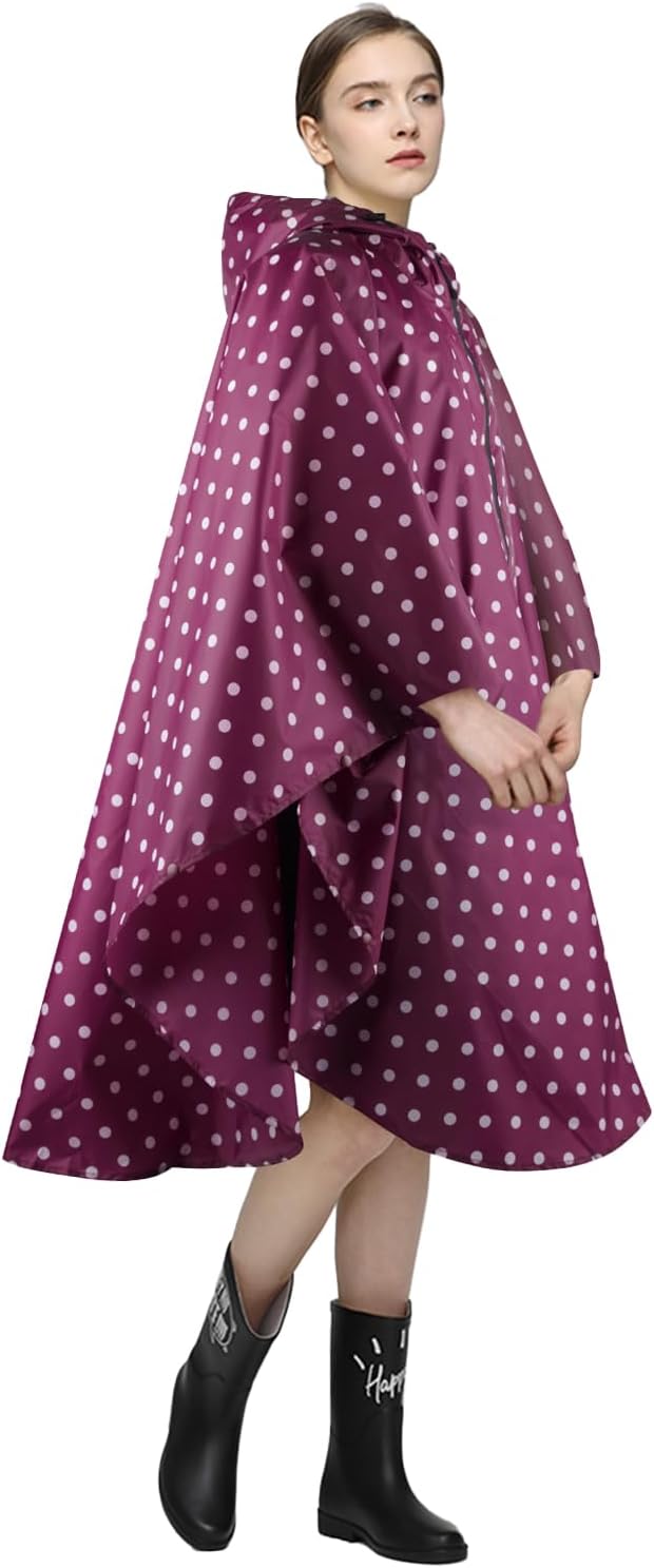 LAMA Waterproof Rain Poncho, Lightweight Reusable Rain Poncho Coat, Hiking Rain...