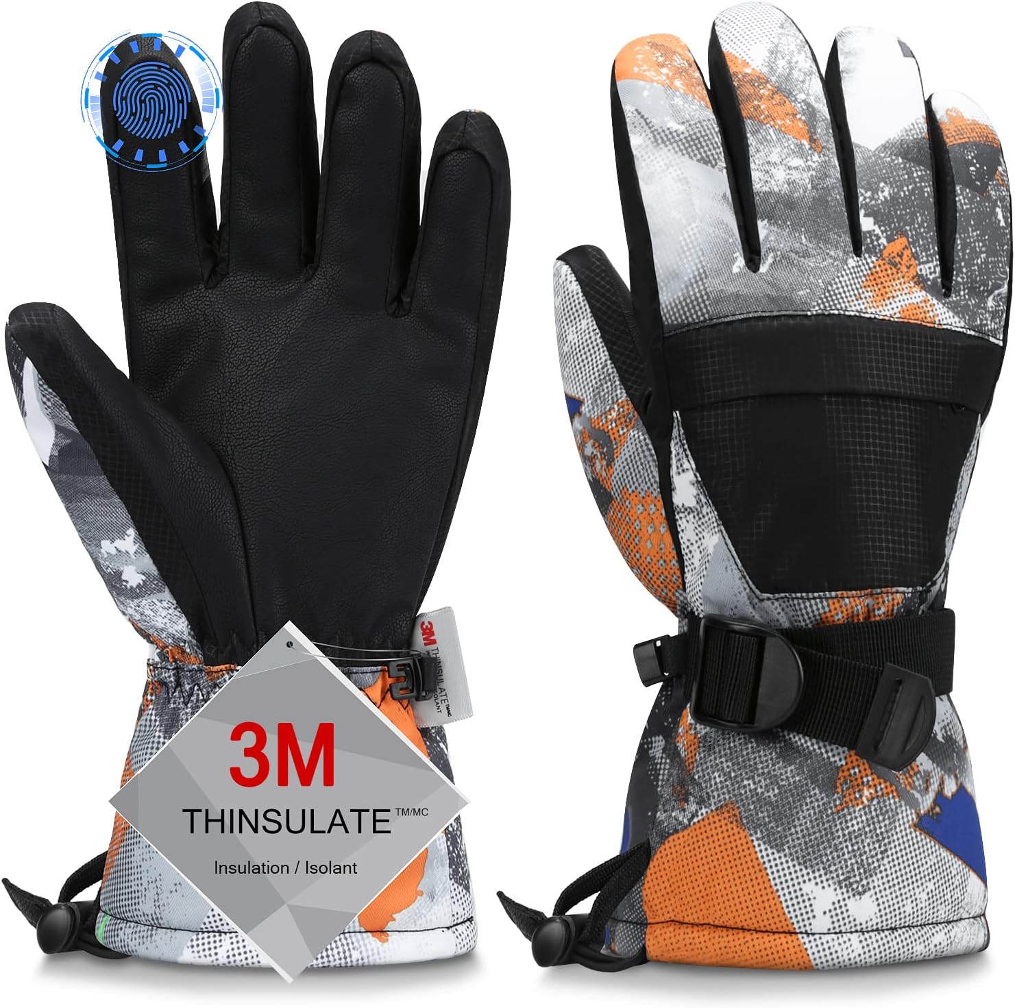 Ski Gloves, Warmest Waterproof and Breathable Snow Gloves for Cold Weather, Fits...