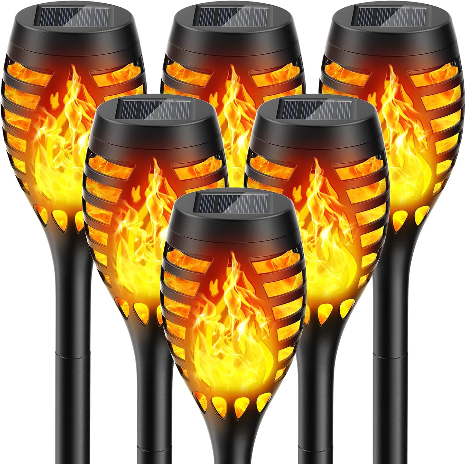 GEARLITE Solar Lights Outdoor Garden, 6 Pack Solar Garden Lights with Realistic...