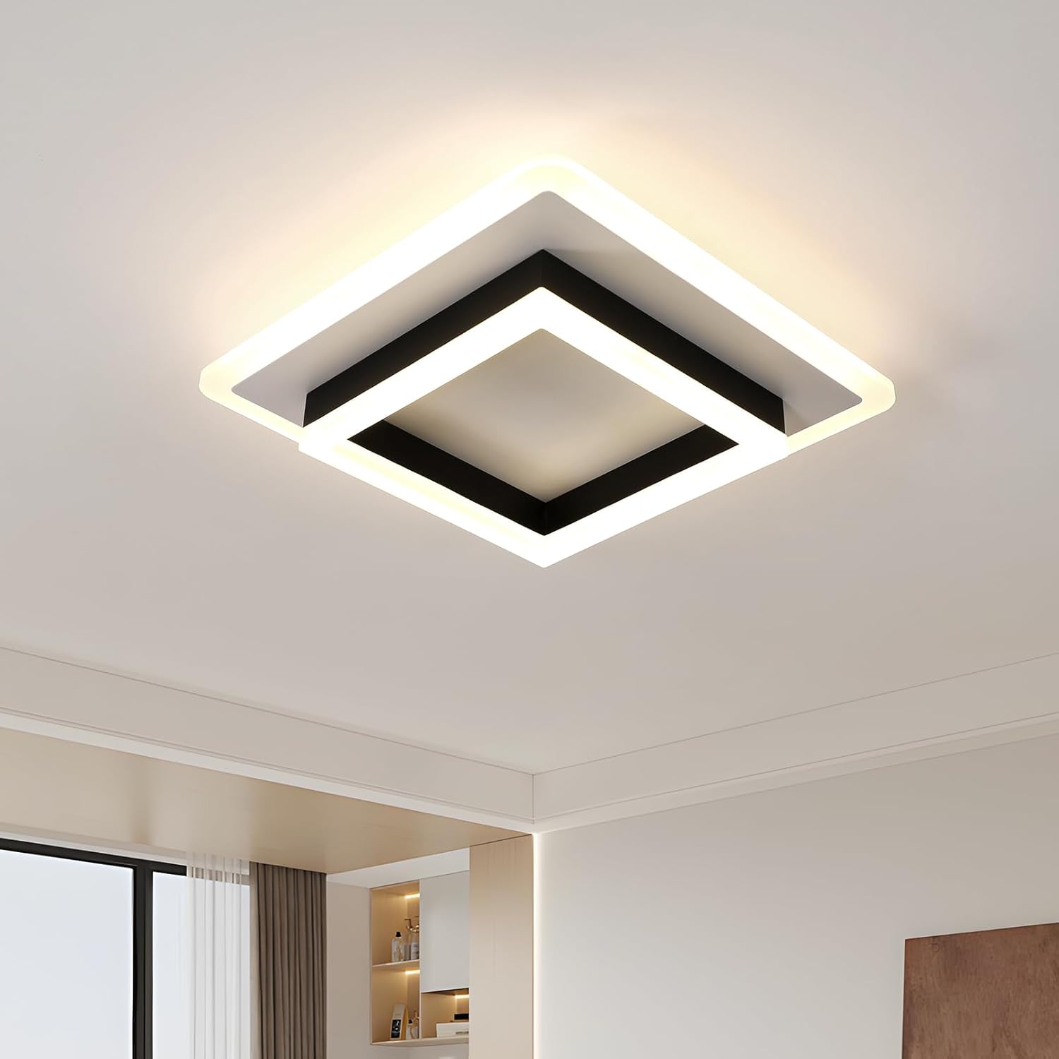 Comely Square Led Ceiling Light, 30W Modern Ceiling Lamp Natural Light 4500K, Ac...