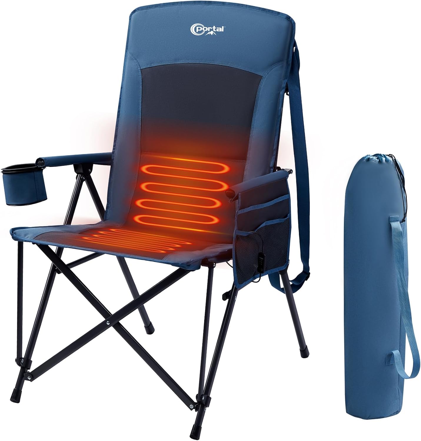 PORTAL Heated Camping Chairs for Adults, Special Oversized Camp Chair Folding La...