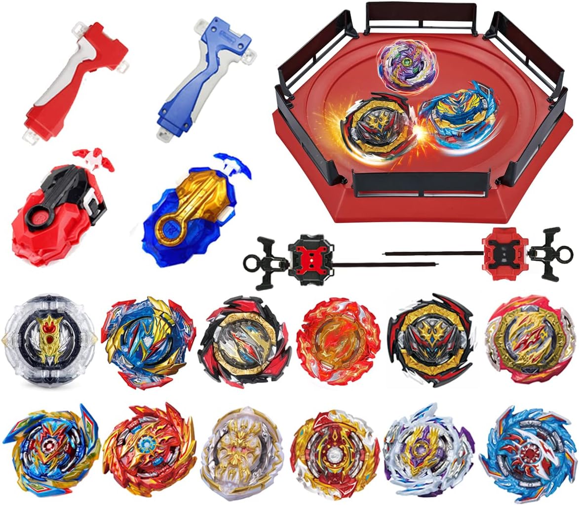 Bey Burst Gyro Toy Set with Arena Metal Fusion Attack Top Grip Toy Great Birthda...