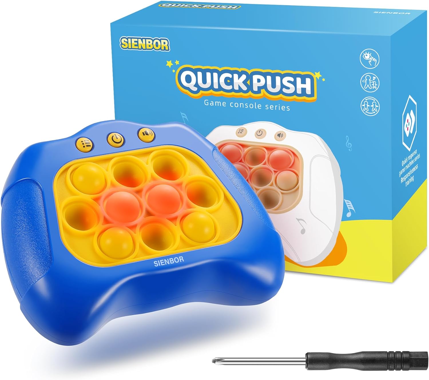 Quick Push Game Console ,4 Modes Games, A Toy Game Machine That Exercises Reacti...