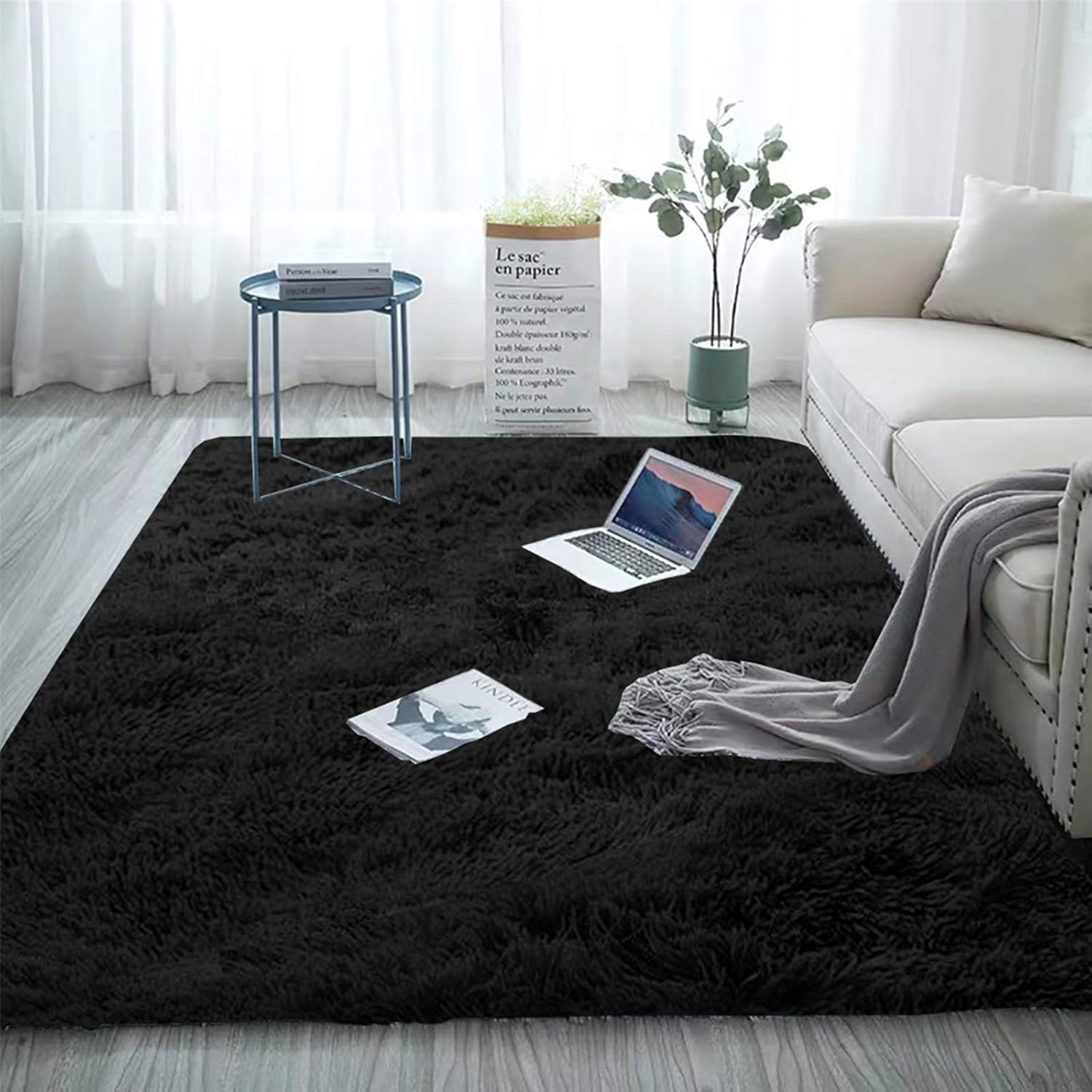Blivener Soft Touch Area Rug Bedroom Anti-Skid Yoga Carpet Shaggy Rugs Fluffy Mo...