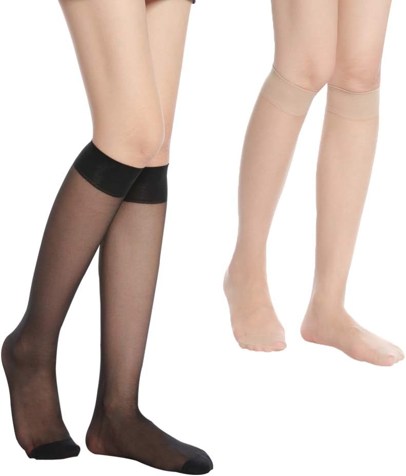 HA WA Women's knee socks 9 pair with soft cuff for adults fine knee socks, 20 de...