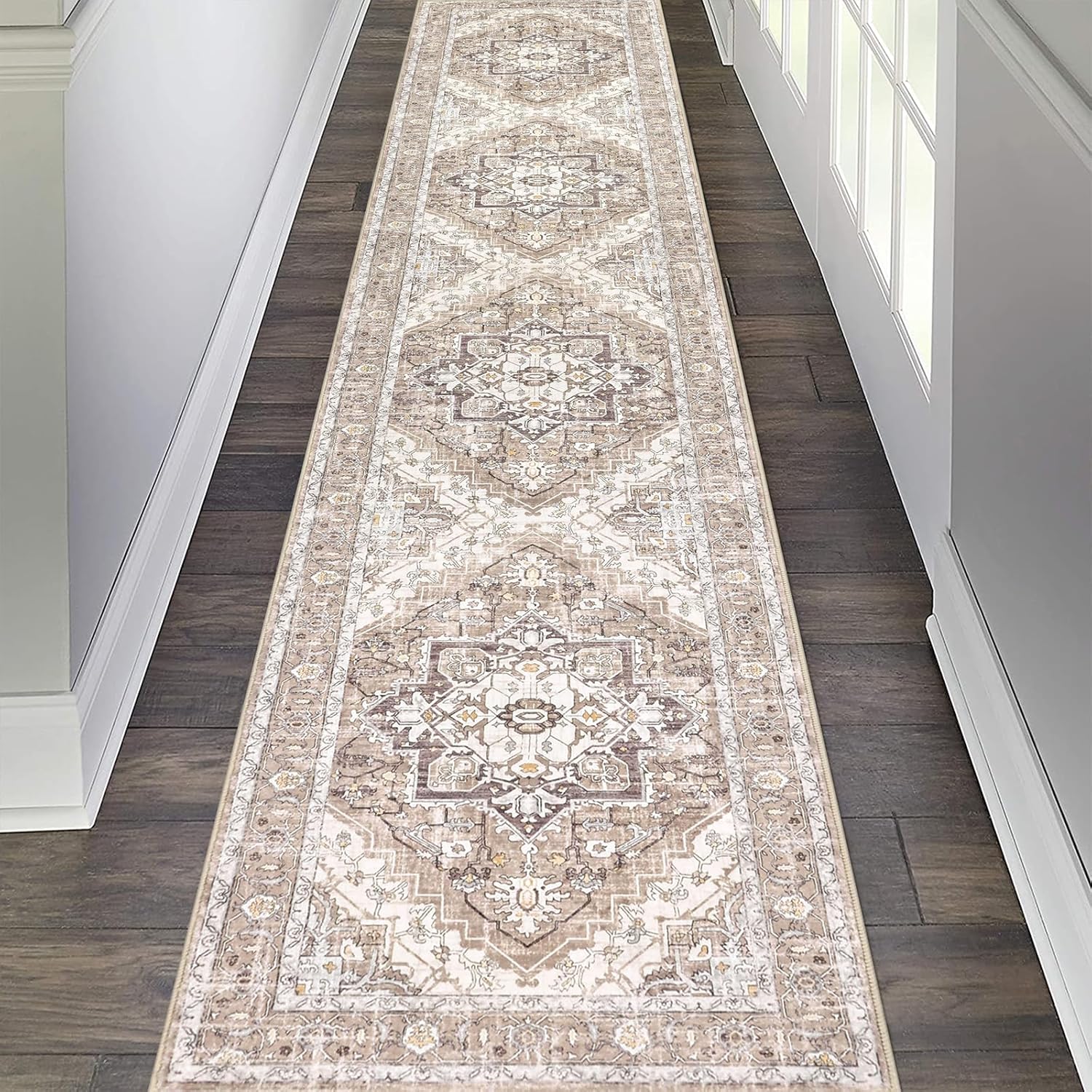 Pauwer Hallway Runner Rug 2x10, Long Washable Kitchen Rugs Runner, Farmhouse Vin...