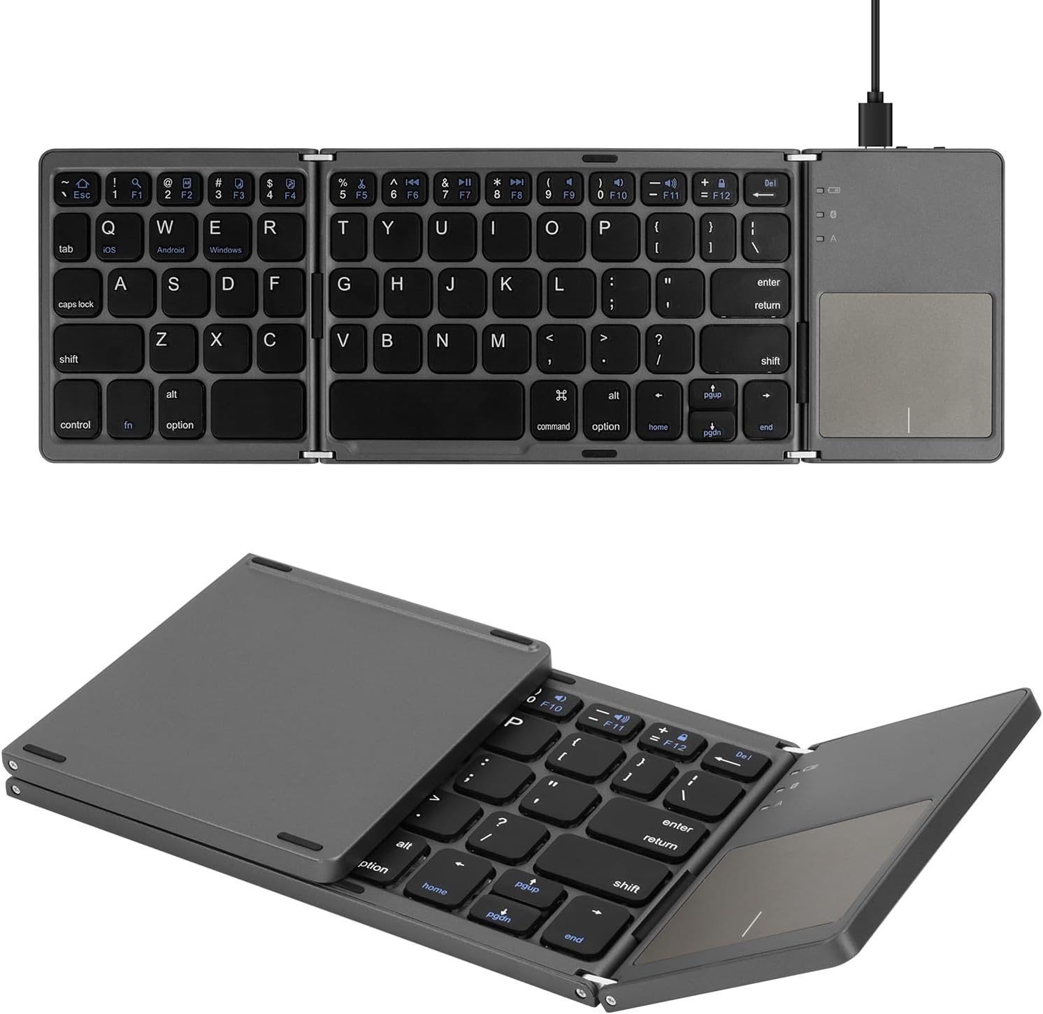 SOPPY Foldable Bluetooth Keyboard with Touchpad, USB Rechargeable Portable Mini...
