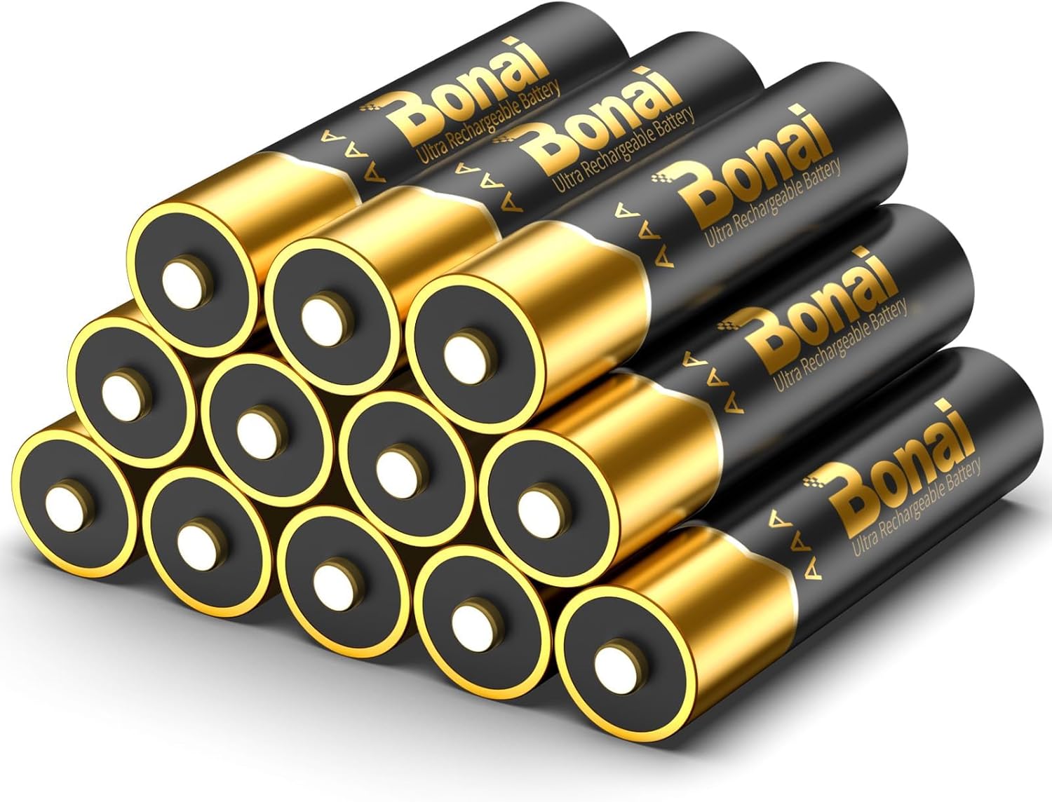 BONAI 1100mah AAA Rechargeable Batteries 12 Pack, ni-mh AAA Batteries Rechargeab...