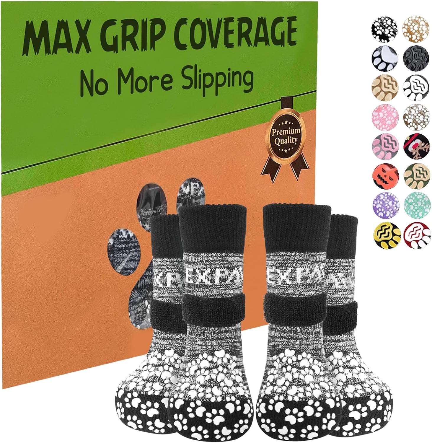 EXPAWLORER Double-sided Anti-slip Dog Socks, Special Dog Paw Protectors for Grea...