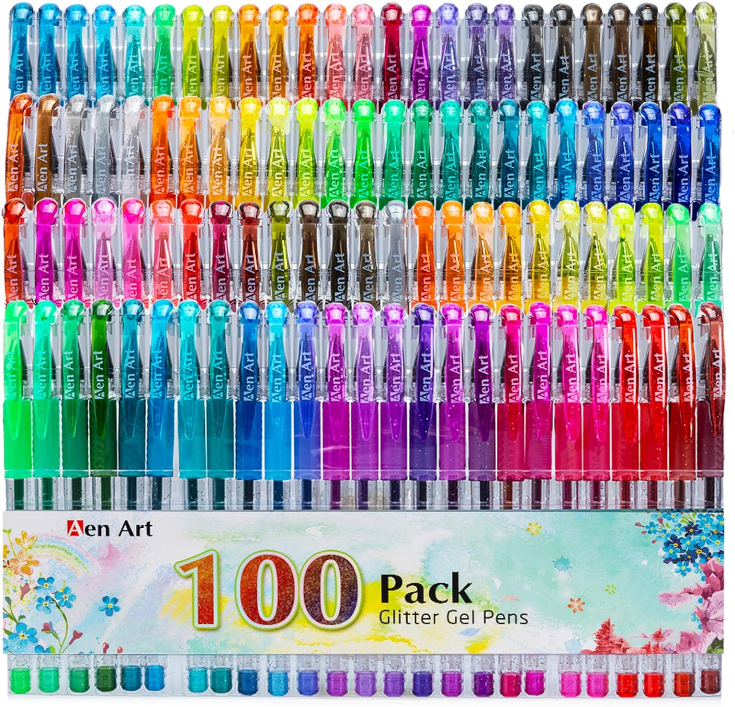 Glitter Gel Pens, 100 Color Glitter Pen Set for Ma...