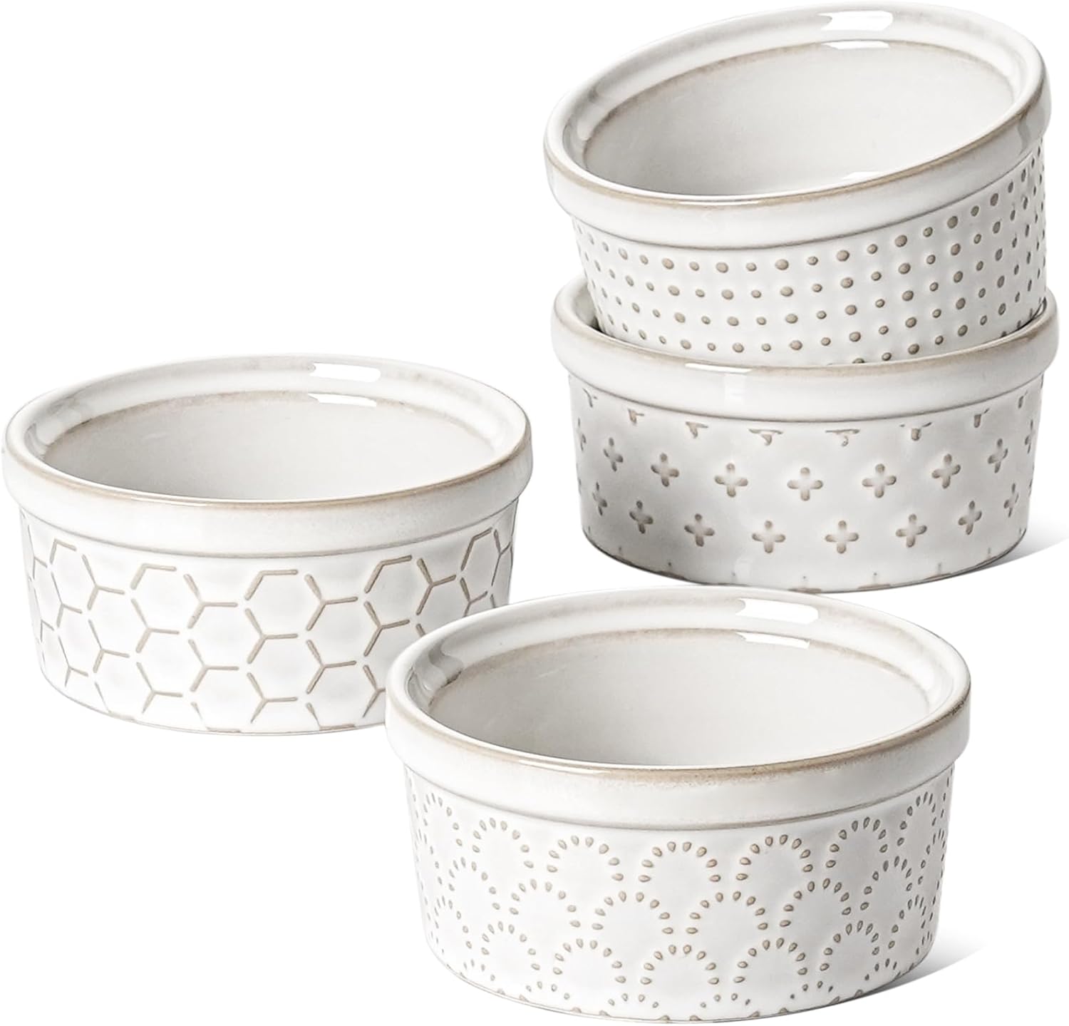 LE TAUCI Ramekins, Unique Ramikens for Creme Brulee, Special Ramekins for Lava C...