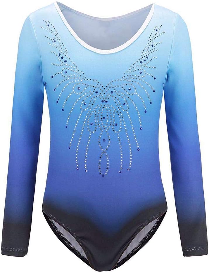 Sinoem Gymnastics Leotards for Girls Long Sleeve/Sleeveless Gradient Color Spark...