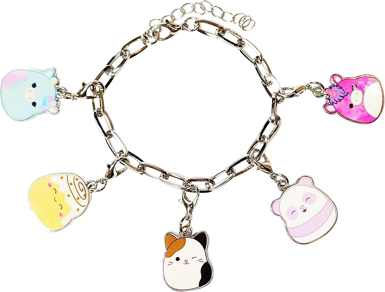 LUV HER Squishmallows Girls Add A Charm Box Set with 1 Charm Bracelet & 5 Interc...