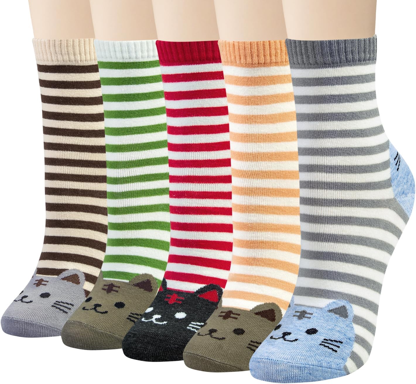Chalier Cozy 5 Pairs Women Socks Funny Cute Animal Ladies Socks Cat Dog Socks Gi...